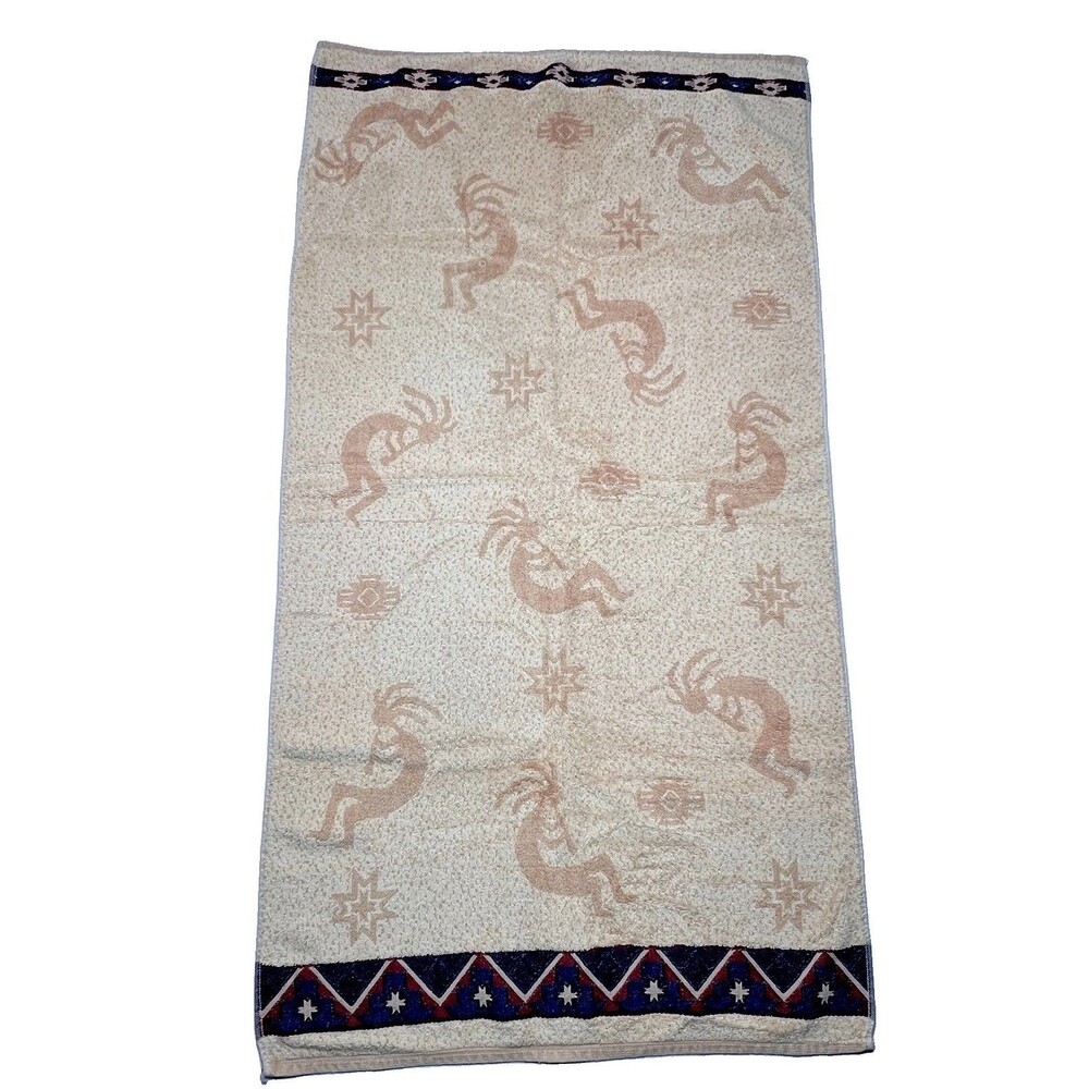 Vintage Southwestern Kokopelli Bath  X 2 Towels Native American  26x47” USA Made